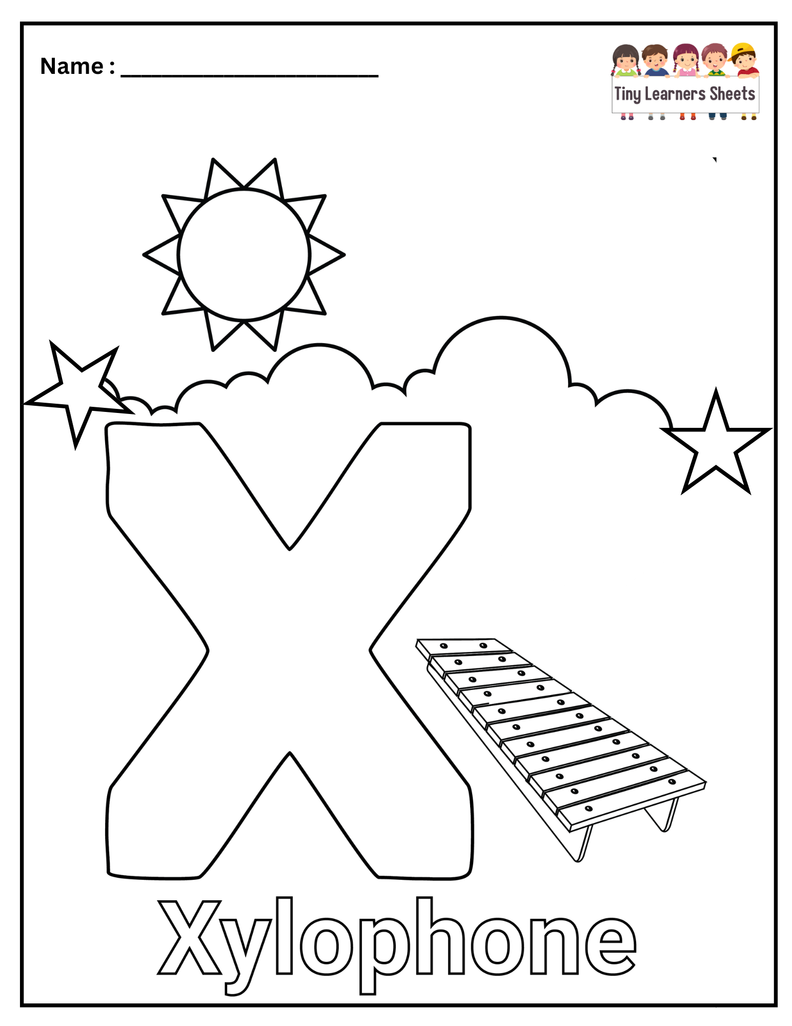 Letter X Coloring Page